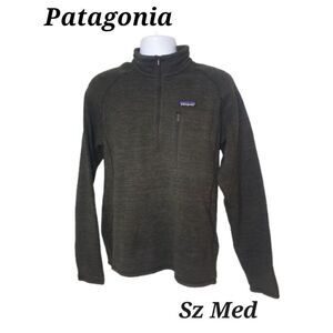 Patagonia Men's Better Sweater M 1/4 Zip Pullover Sweater Heathered Brown Urban
